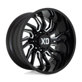 XD Series - XD858 TENSION - Black - GLOSS BLACK MILLED - 22" x 12", -44 Offset, 8x170 (Bolt Pattern), 125.1mm HUB