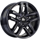 Dai Alloys - Peak - Black - Gloss Black - 17" x 8", 35 Offset, 5x127 (Bolt Pattern), 71.5mm HUB