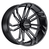 Tuff Wheels - T21 - Black - Gloss Black with Milled Spokes - 24" x 11", -25 Offset, 6x135 (Bolt Pattern), 87.1mm HUB