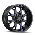 Mayhem - WARRIOR - Black - BLACK WITH PRISM BLUE - 18" x 9", 18 Offset, 6x135, 139.7 (Bolt Pattern), 106mm HUB