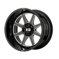 XD Series - XD844 PIKE - Black - GLOSS BLACK MILLED - 20" x 9", 0 Offset, 8x165.1 (Bolt Pattern), 125.1mm HUB