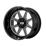 XD Series - XD844 PIKE - Black - GLOSS BLACK MILLED - 20" x 9", 0 Offset, 8x165.1 (Bolt Pattern), 125.1mm HUB
