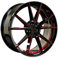Envy Wheels - EV-10 - Black - GLOSS BLACK / RED UNDERCUT / RED SIDE MILL - 19" x 8", 40 Offset, 5x108 (Bolt Pattern), 73.1mm HUB