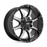 Moto Metal - MO970 - Black - GLOSS BLACK MACHINED FACE - 20" x 12", -44 Offset, 6x135, 139.7 (Bolt Pattern), 106.1mm HUB