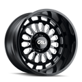 Cali Off-Road - PARADOX - Black - GLOSS BLACK/MILLED SPOKES - 22" x 12", -51 Offset, 6x135 (Bolt Pattern), 87.1mm HUB