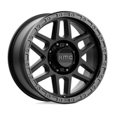 KMC Wheels - KM544 MESA - Black - SATIN BLACK WITH GLOSS BLACK LIP - 20" x 9", 18 Offset, 8x180 (Bolt Pattern), 124.2mm HUB