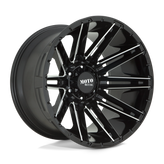 Moto Metal - MO998 KRAKEN - Black - GLOSS BLACK MILLED - 22" x 10", -18 Offset, 5x127 (Bolt Pattern), 71.5mm HUB