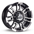 RTX Wheels - Crush - Black - Black Machined - 16" x 8", 12 Offset, 6x139.7 (Bolt Pattern), 108mm HUB