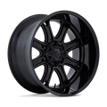 Fuel - DARKSTAR - Black - MATTE BLACK WITH GLOSS BLACK LIP - 22" x 10", -18 Offset, 8x165.1 (Bolt Pattern), 125.1mm HUB