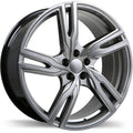 Replika - R221 - Gunmetal - Dark Hyper Silver - 18" x 8", 50 Offset, 5x108 (Bolt Pattern), 63.4mm HUB