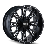 Cali Off-Road - AMERICANA - Black - SATIN BLACK/MILLED SPOKES - 22" x 14", -76 Offset, 8x165.1, 170 (Bolt Pattern), 130.8mm HUB