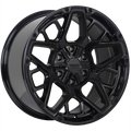 Ruffino HARD - Blast - Black - Gloss Black - 17" x 9", 20 Offset, 5x127, 139.7 (Bolt Pattern), 77.8mm HUB