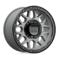 KMC Wheels - KM535 GRENADE OFF-ROAD - Gunmetal - MATTE GRAY MATTE BLACK LIP - 17" x 9", 18 Offset, 8x165.1 (Bolt Pattern), 125.1mm HUB