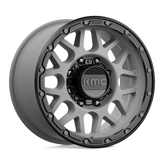 KMC Wheels - KM535 GRENADE OFF-ROAD - Gunmetal - MATTE GRAY MATTE BLACK LIP - 17" x 9", 18 Offset, 8x165.1 (Bolt Pattern), 125.1mm HUB