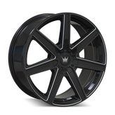 Mazzi - LAGUNA - Black - GLOSS BLACK/MILLED - 20" x 8.5", 35 Offset, 5x112, 120 (Bolt Pattern), 74.1mm HUB