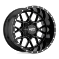 Moto Metal - MO986 SIEGE - Black - GLOSS BLACK - 22" x 12", -44 Offset, 5x127, 139.7 (Bolt Pattern), 78.1mm HUB