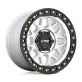 KMC Wheels - KM549 GRS - Silver - MACHINED WITH SATIN BLACK LIP - 20" x 9", 18 Offset, 5x127 (Bolt Pattern), 71.5mm HUB