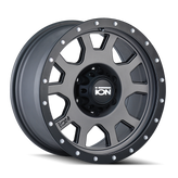 Ion Alloy - 135 - Gunmetal - MATTE GUNMETAL/BLACK BEADLOCK - 18" x 9", 0 Offset, 8x165.1 (Bolt Pattern), 130.8mm HUB