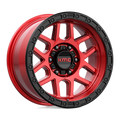 KMC Wheels - KM544 MESA - CANDY RED WITH BLACK LIP - 17" x 9", -12 Offset, 6x139.7 (Bolt Pattern), 106.1mm HUB