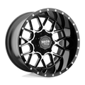 Moto Metal - MO986 SIEGE - Black - GLOSS BLACK MACHINED - 22" x 12", -44 Offset, 6x135, 139.7 (Bolt Pattern), 106.1mm HUB