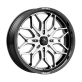 MSA Offroad Wheels - M47 SNIPER - Black - GLOSS BLACK MACHINED - 20" x 7", 10 Offset, 4x110 (Bolt Pattern), 86mm HUB