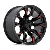 Fuel - D823 FLAME - Black - GLOSS BLACK MILLED WITH CANDY RED - 20" x 10", -18 Offset, 5x139.7 (Bolt Pattern), 78.1mm HUB