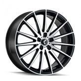 Kraze Wheels - KR194 - Black - BLACK/MACHINED FACE - 18" x 8", 40 Offset, 5x115 (Bolt Pattern), 72.6mm HUB