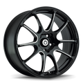 Konig - Illusion - Black - Black/Ball Cut Machine - 18" x 8", 35 Offset, 5x114.3 (Bolt Pattern), 73.1mm HUB