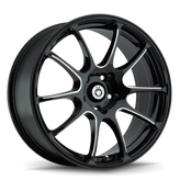 Konig - Illusion - Black - Black/Ball Cut Machine - 18" x 8", 35 Offset, 5x114.3 (Bolt Pattern), 73.1mm HUB