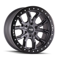 Dirty Life - DT-1 - Gunmetal - MATTE GUNMETAL/BLACK SIMULATED RING - 17" x 9", -38 Offset, 5x127 (Bolt Pattern), 78.1mm HUB