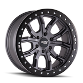 Dirty Life - DT-1 - Gunmetal - MATTE GUNMETAL/BLACK SIMULATED RING - 17" x 9", -38 Offset, 5x127 (Bolt Pattern), 78.1mm HUB