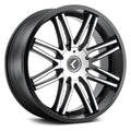 Kraze Wheels - CRAY - Black - BLACK/MACHINED - 20" x 8.5", 20 Offset, 5x115, 120 (Bolt Pattern), 73mm HUB