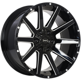 Ruffino HARD - Sinner - Black - Gloss Black - Milled Edge - 20" x 9", 0 Offset, 6x135, 139.7 (Bolt Pattern), 87.1mm HUB