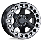 Black Rhino - ODESSA - Black - Matte Black with Machined Tint Lip & Milled Rings - 18" x 9.5", 12 Offset, 6x139.7 (Bolt Pattern), 112.1mm HUB