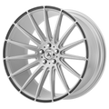 Asanti Black - ABL-14 POLARIS - Silver - BRUSHED SILVER CARBON FIBER INSERT - 19" x 8.5", 38 Offset, 5x114.3 (Bolt Pattern), 72.56mm HUB