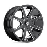 DUB - S109 PUSH - Black - GLOSS BLACK MILLED - 22" x 9.5", 32 Offset, 5x112, 127 (Bolt Pattern), 72.6mm HUB