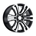 OE Creations - PR182 - Black - GLOSS BLACK MACHINED - 20" x 9", 24 Offset, 6x139.7 (Bolt Pattern), 78.1mm HUB