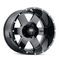 American Truxx - ARMOR - Black - BLACK/MILLED - 20" x 12", -44 Offset, 8x180 (Bolt Pattern), 125.2mm HUB