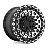 Black Rhino - LABYRINTH - Black - GLOSS BLACK WITH MACHINED FACE & MILLING - 17" x 9.5", 12 Offset, 6x114.3 (Bolt Pattern), 76.1mm HUB