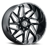 Vision Wheel Off-Road - 361 SPYDER - Black - Gloss Black Milled Spoke - 20" x 12", -51 Offset, 8x165.1 (Bolt Pattern), 125.2mm HUB