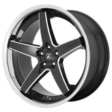 Asanti Black - ABL31 REGAL - Black - GLOSS BLACK MILLED WITH CHROME LIP - 22" x 10.5", 35 Offset, 5x114.3 (Bolt Pattern), 72.56mm HUB