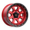 KMC Wheels - KM548 CHASE - CANDY RED WITH BLACK LIP - 20" x 9", 0 Offset, 6x139.7 (Bolt Pattern), 106.1mm HUB
