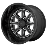 Moto Metal - MO801 PHANTOM - Black - GLOSS BLACK WITH GRAY TINT - 20" x 12", -44 Offset, 6x139.7 (Bolt Pattern), 106.1mm HUB