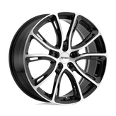 Petrol Wheels - P5A - Black - GLOSS BLACK WITH MACHINED CUT FACE - 17" x 7.5", 40 Offset, 5x114.3 (Bolt Pattern), 76.1mm HUB