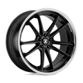 Asanti Black - ABL-23 SIGMA - Black - GLOSS BLACK CHROME LIP - 20" x 9", 25 Offset, 5x112 (Bolt Pattern), 72.6mm HUB