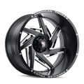 American Truxx - SPIRAL - Black - BLACK/MILLED - 24" x 14", -76 Offset, 8x165.1 (Bolt Pattern), 125.2mm HUB