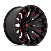 Fuel - D829 QUAKE - Black - GLOSS BLACK MILLED RED TINT - 20" x 10", -18 Offset, 5x127 (Bolt Pattern), 71.5mm HUB