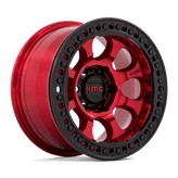 KMC Wheels - KM237 RIOT BEADLOCK - CANDY RED WITH BLACK RING - 17" x 9", -12 Offset, 5x127 (Bolt Pattern), 71.5mm HUB