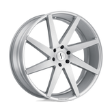 Status Wheels - BRUTE - Silver - Silver with Brushed Machined Face - 24" x 9.5", 15 Offset, 5x115 (Bolt Pattern), 76.1mm HUB