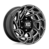 XD Series - XD860 ONSLAUGHT - Black - GLOSS BLACK MILLED - 17" x 9", -12 Offset, 5x127 (Bolt Pattern), 71.5mm HUB